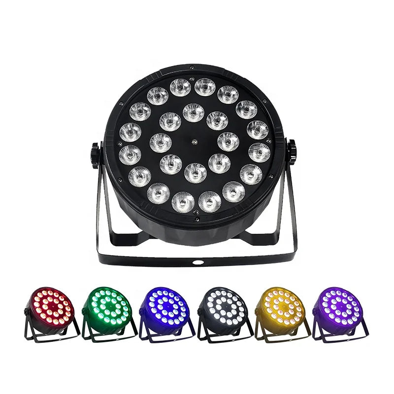 AICPOSE Led up Lighting With Remote 24x18w Rgbwa Uv 6in1 Plastic Flat Led Par Light