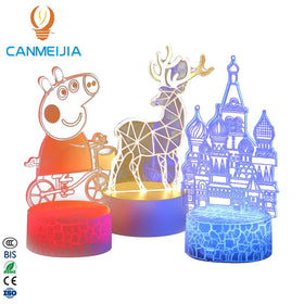 New Design 3W 3D USB Charging Gift Lighting Color Changing Room Decoration Home Decor 3D Night LightsVeilleuse 3D3D Lamp Light