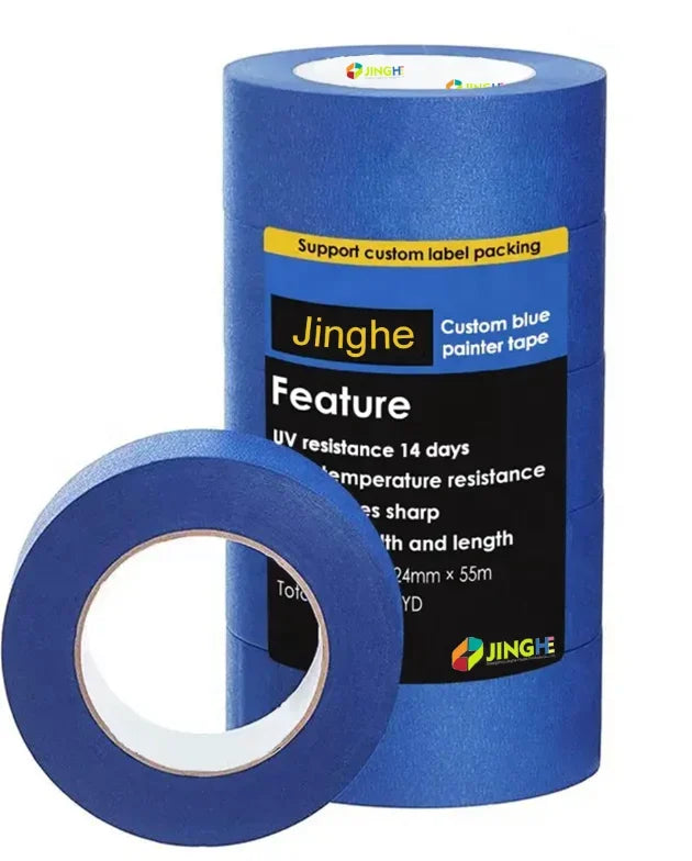 14 Days Uv Resistant Crepe Paper Masking Tape Decorative Tape Blue Painter's Tape Adhesive for General Purpose