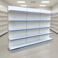 Heavy Duty Metal Supermarket Rack with Epoxy Powder Coating Single/Dual Sided Solid Shelves for Retail Stores