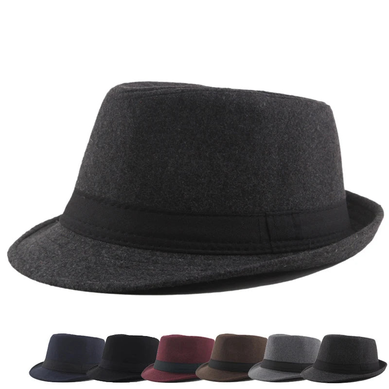 Men's Fashion Pattern Jazz  Thicken Hat British Retro Hot Sale Cheap Fedora Hat