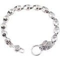 BOCAI S925 Sterling Silver Vintage Ethnic Style Six Character Mantra Diamond Bracelet Classic Male Design Pixiu Zhaocai for Gift