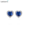 LUOTEEMI Wholesale Stock CZ Jewelry Factory JINSE Brand Small Size Sweet Cut Heart Shape Women Stud Earring