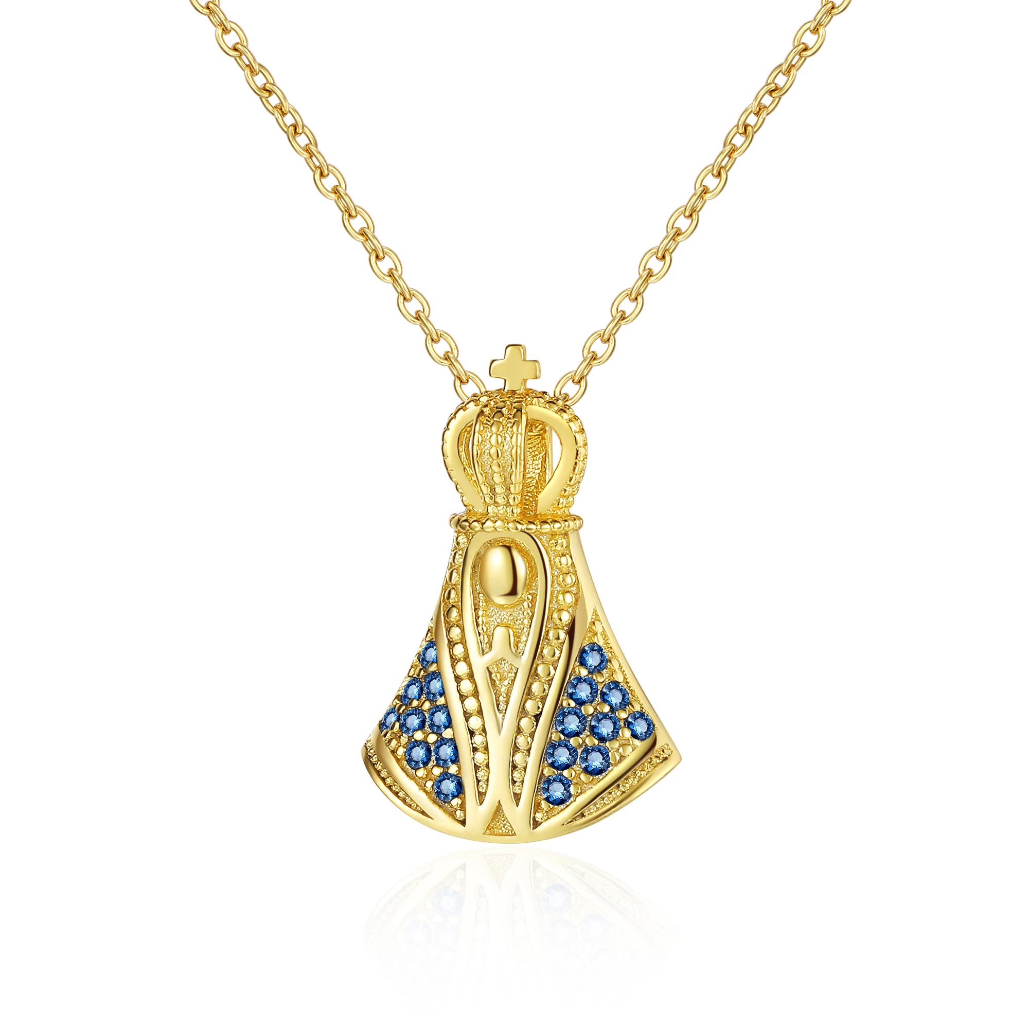 Fashion Advanced Religious Jewelry Female 925 Silver Gold 18 Gold Placing Necklace Governance Jewelry Virgin Mary Pendant Lady