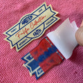 Natural Color Laser Cut Heat Press Woven Clothing Labelcustomized Self Adhesive Fabric Sticker Labels