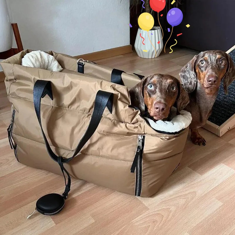 Wholesale Cozy Plush Camping Sleeping Winter Heated Warm Dog Travel Handbag