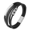 Popular Tube Band Men Multi-layer Simple Woven Leather Bracelet
