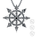 Merryshine 925 Sterling Silver Magic Sigil Star Jewelry Chaos Star Pendant Necklace