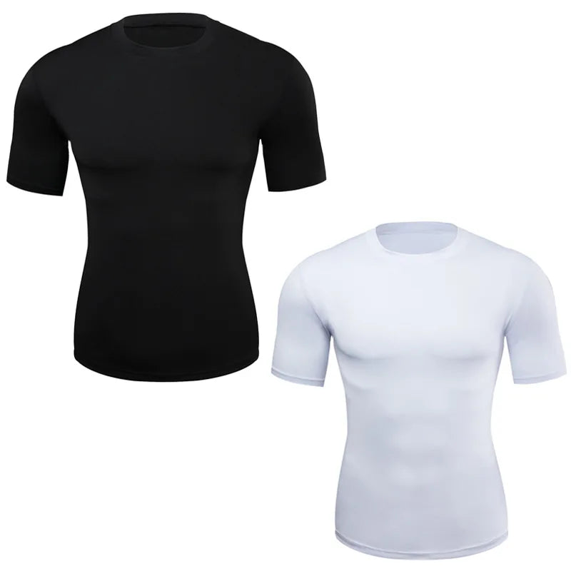 Men's Compression Shirts Quick Dry Short Sleeve Basketball Jersey Gym Running Wicking T-Shirt Training Exercise Sport Shirt Tops