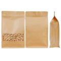 Factory Wholesale Doypack Stand up Pouch Plain Brown Kraft Paper Bag Zip Lock Food Packaging for Tea Snack
