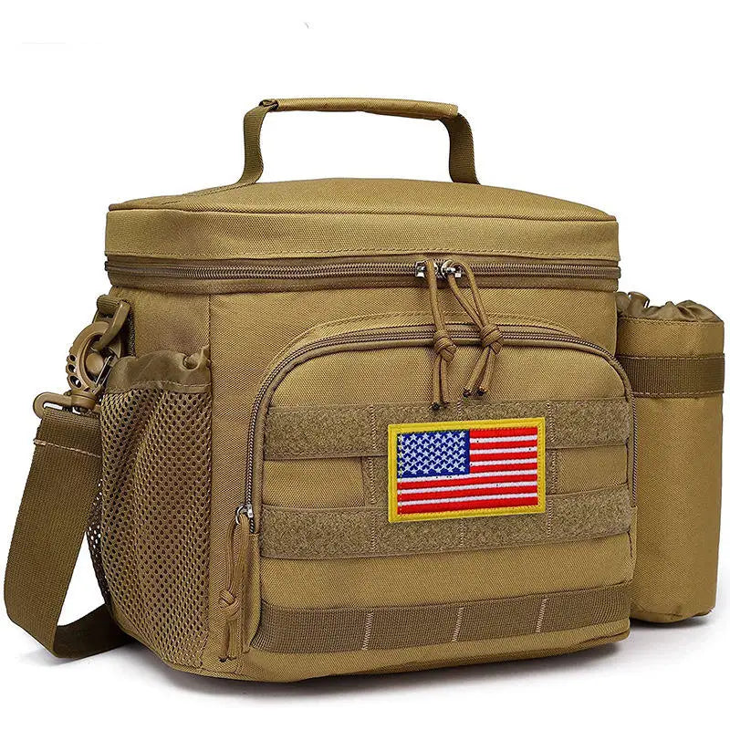 Custom Logo Large Capacity Outdoor Camping Fishing Hiking Tactical Insulation Cooler Lunch Bag for Men