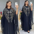 2024 Factory Muslim Robe Plus Size Women's Clothing Crystal Long Islamic Women's Dress