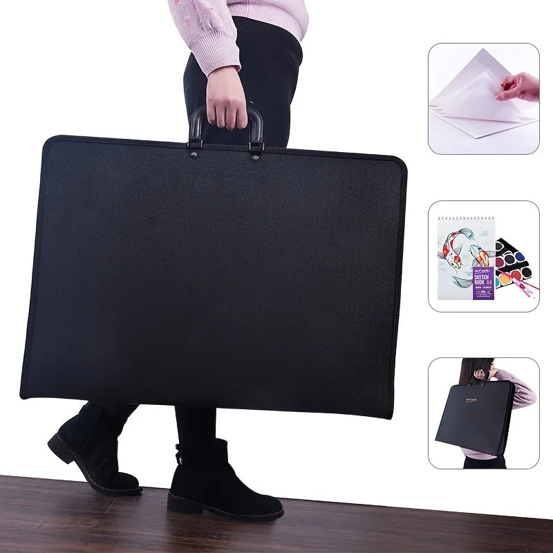 Large A3 48X37 Hard Cover PP Waterproof Art Portfolio Presentation Ring Binder and Painting Storage Bag for Filing Products