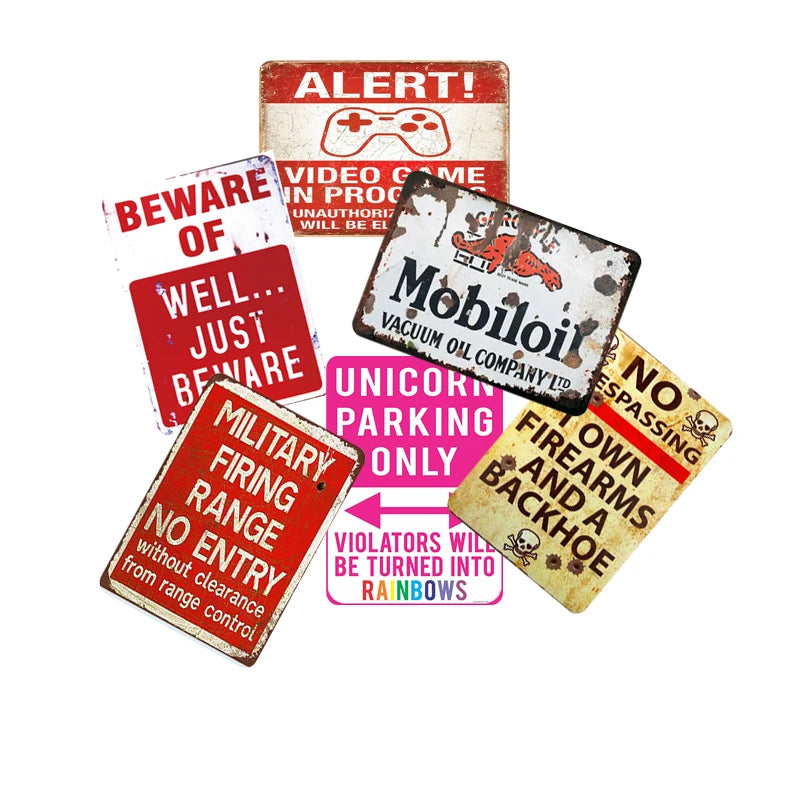 Wholesale Vintage Metal Tin Sign | Parking Only Warning/Caution Poster | Home Yard Front Door Decor