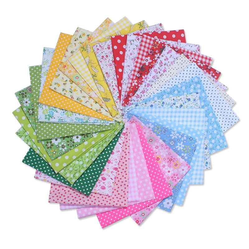 Fanni Wholesale 30pcs/lot Assorted Floral Styles 100% Cotton  Pre-Cut Fabric Squares for Patchwork DIY Sewing Accessory