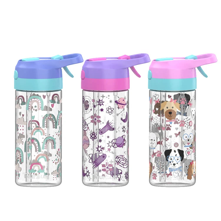 420ml Kids Water Bottle Cute Bpa Free Mist Spray Kids Plastic Water Bottle