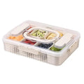 Fruit Fridge Storage Containers Veggie Tray With Fork 8-Compartment Divided Food Storage Containers Vegetable Tray Portable