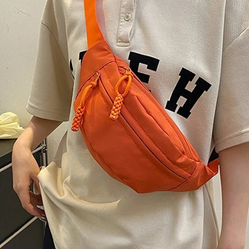 Letters Print Canvas Nylon Waterproof Casual Sports Shoulder Waist Bag Designer Crossbody Fanny Pack Waist Pouch