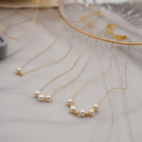Dainty Pearl Pendant Necklaces Light Luxury Stainless Steel 18K Gold Plated Chain Freshwater Pearls Necklace to My Daughter