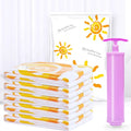 Sunflower Pattern Plastic Vacuum Storage Bag Tool-Free Flat Space Saver for Travel and Bedding Cloth Organizer Compression
