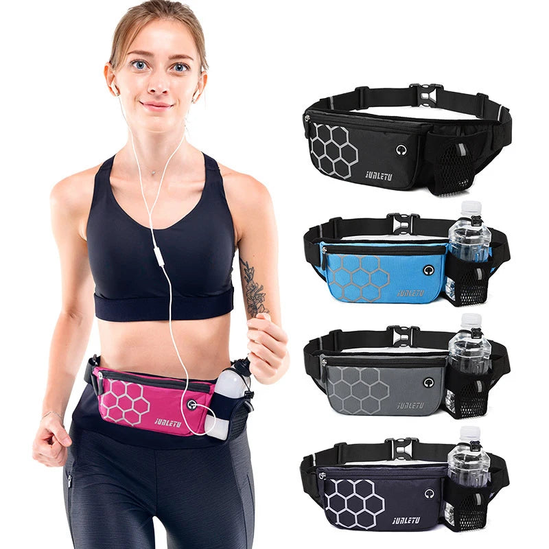 OEM ODM Oxford Cloth Fanny Pack for Outdoor Sports Cycling Running Funny Pouch with Water Bottle Holder Waterproof Waist Bags