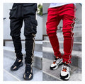 Custom Cargo Pants Men Stretch Multi-bag Reflective Straight Tube Sports Fitness Casual Men's Jogger Pants