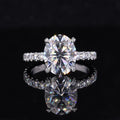 Starsgem Custom Made 14kt White Solid Gold 3 Carat Oval Brilliant Cut Moissanite Engagement Ring