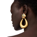 HOVANCI 2020 New Arrival Antique Gold Waterdrop Earrings Micro Paved Rhinestone Geometric Drop Dangle for Weddings and Parties