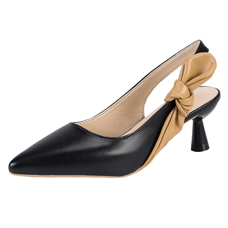 Sandals Women's Real Soft Leather Elegant High Heels New Style with Skirts for Summer Ladies Party Shoes High Heel