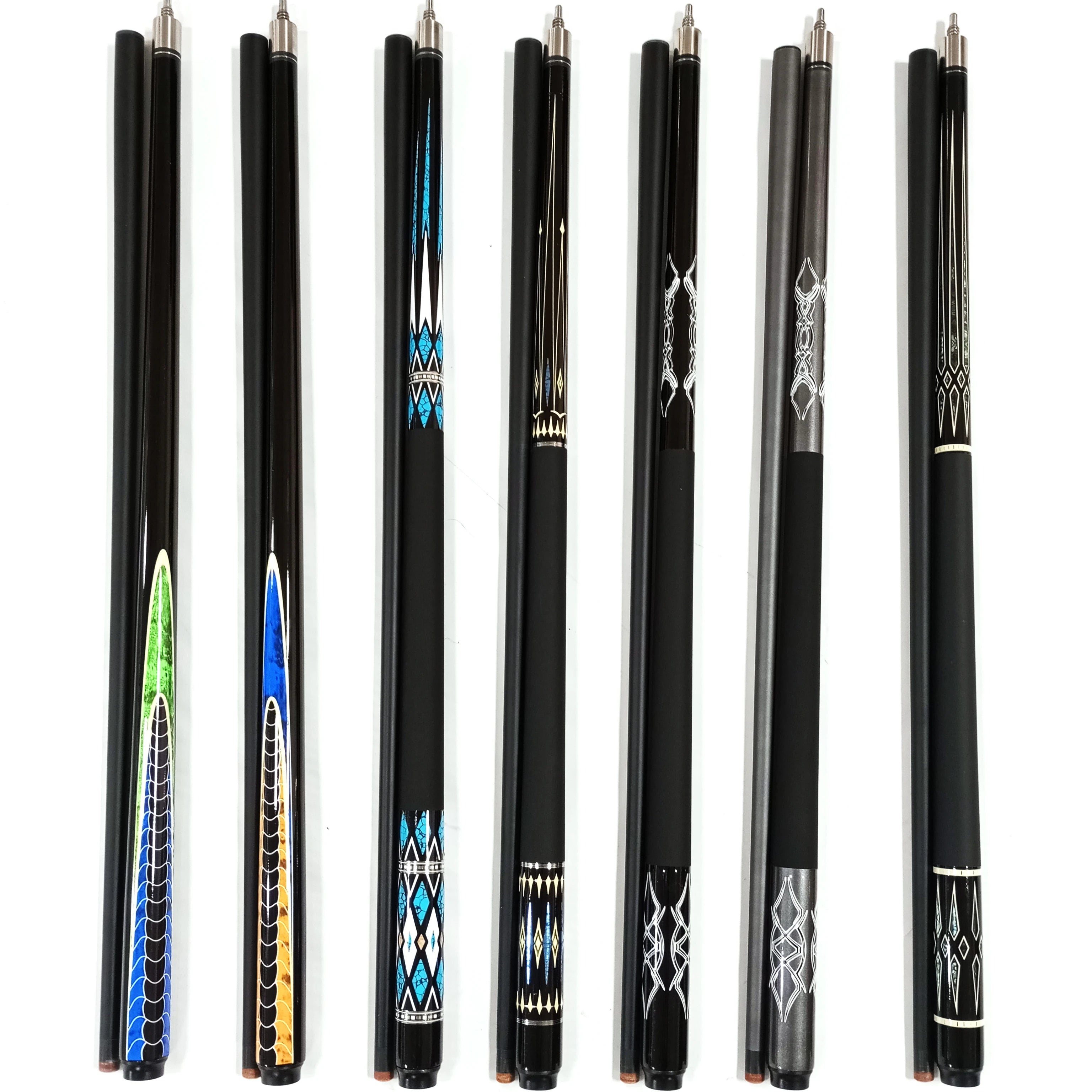 Hot Selling 1/2-PC Carbon Pool Cue 57inch 12.5mm Tip Graphite Billiard Cue  for Sale