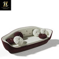 Nordic Design Italian Luxe Sofa Modern Simplicity Villa Living Room Fabric Sofa Leather Sofa Custom Furniture
