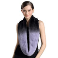 MWFur Fashion Women Winter Scarf Mink Fur Scarf Infinity Scarves Elastic Gradient Colors Loop Style Fur Warmer