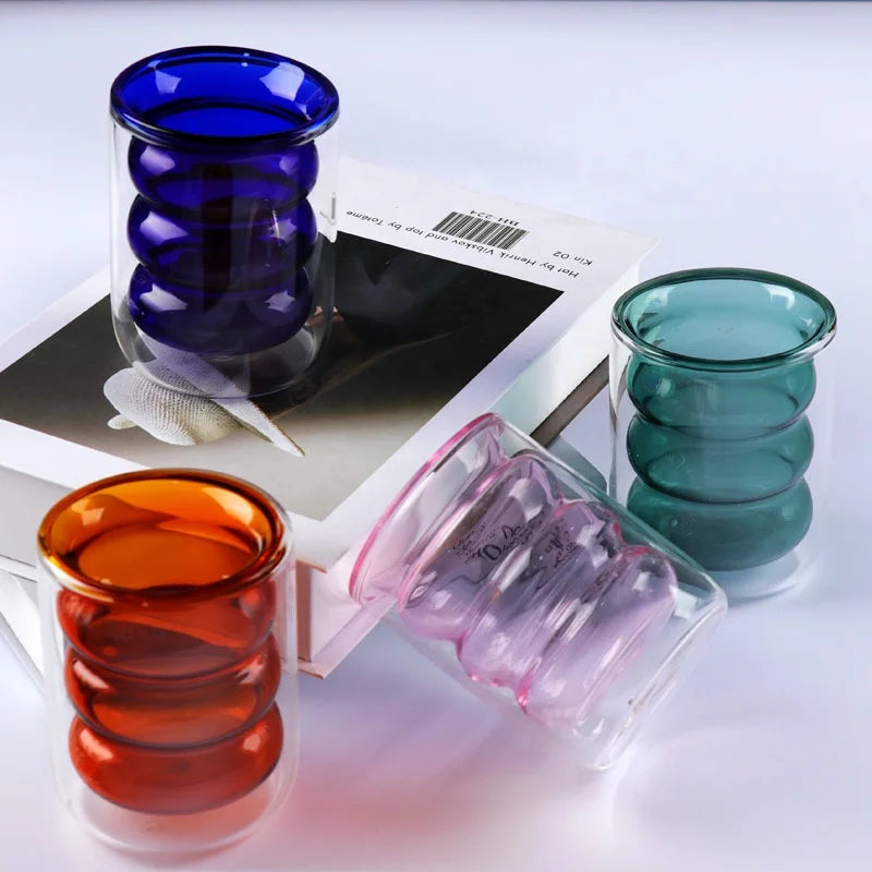 Best Selling New Design Handmade Colorful High Temperature Resistance Glass Home Drinking Cup With Handle Coffee Mug