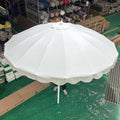 Mid Pole Waterproof Modern Hotel Outdoor Umbrella for Summer Fabric Chinese Parasol with Scallop Design