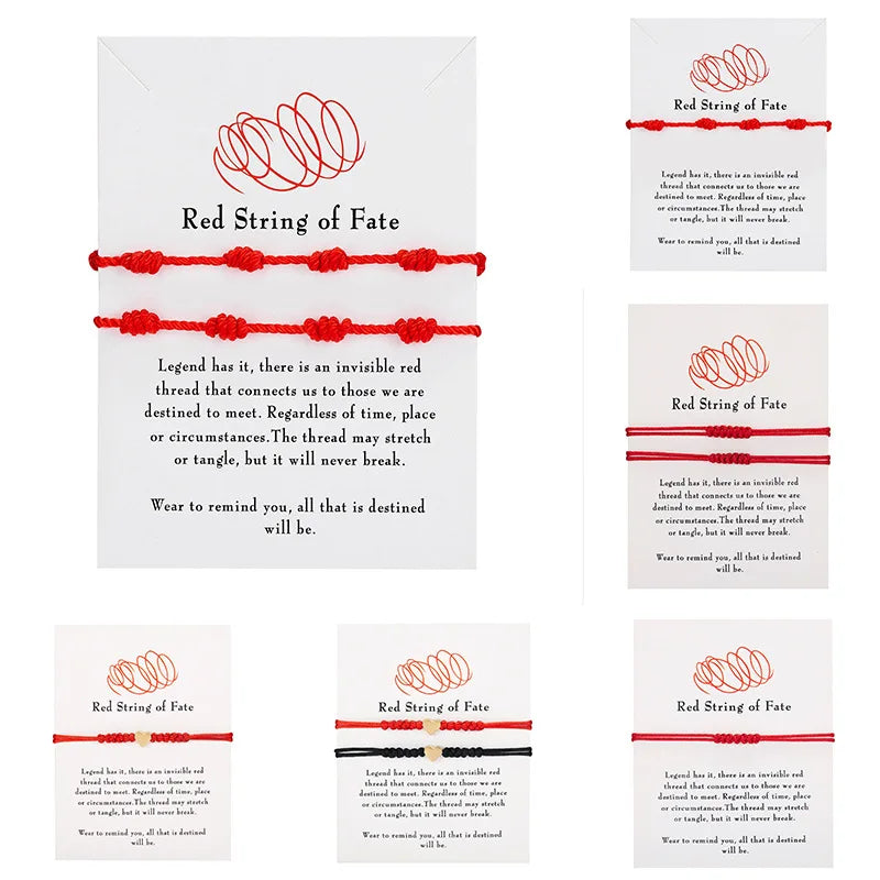 Red String of Fate Bracelet Adjustable Knot Couple Friendship Gift for Him Her Destiny Luck Jewelry