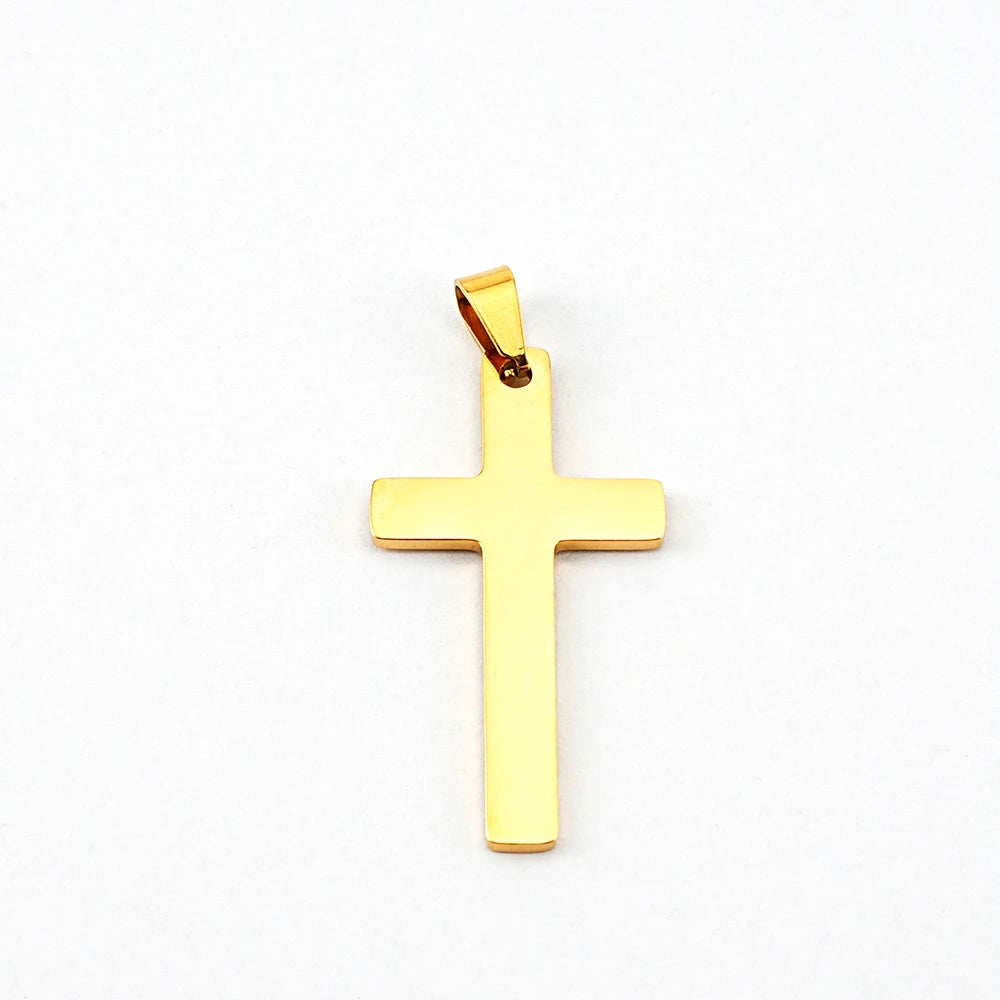Mirror Polished Stainless Steel 14*21mm 17*32mm Cross Pendant with Melon Seed Buckle
