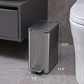 Iintelli Metal Touchless Kitchen Customized Stainless Steel Step Foot Pedal Rectangular Trash Can with Lid