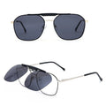 Oversized 1 in 1 Magnetic Fashion Double Beam Metal Sunglasses Polarized TAC Lens 2022 Newest Polarized Mens Sunglasses