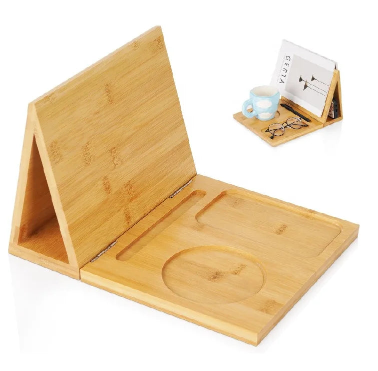 Triangle Bamboo Standing Type Book Holder Stand Bookmark Book Rest Page Holders