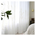 Innermor Modern White Farmhouse Style 100% Polyester Customizable Size Curtains for Living Room Embroidered Luxurious Tulle