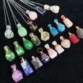 Wholesale Natural Mixed Amethyst Perfume Essential Oil Bottles Agate Rose Quartz Crystal Perfume Bottle