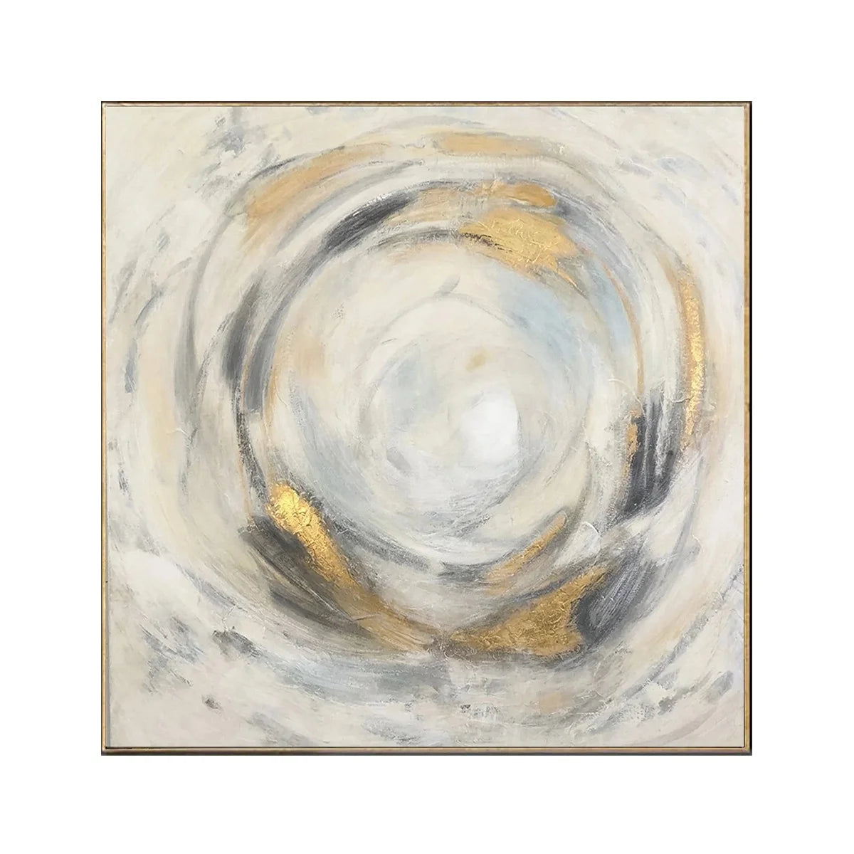 Extra Large Abstract Gold Leaf Oil Paintings Art Beige Gray Paintings Contemporary Wall Art Modern Wall Decor