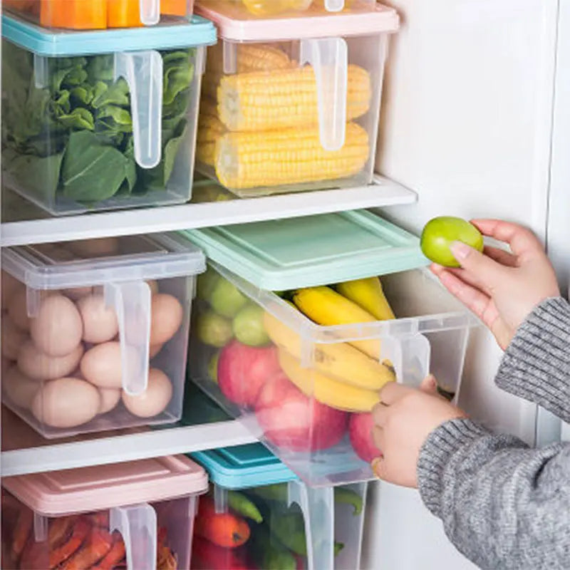 New Kitchen Storage Box Food Vegetable Storage Container PP Fresh-keeping Storage Organizer Refrigerator with Lid 5L