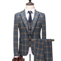 High End Custom Men's Business Suits Plaid Wedding Dress Suit Set Formal 3 Pcs Suit for Man