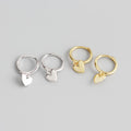 Dainty Little Love Heart Charm Earrings 925 Silver Earrings with Gold Plating Small Huggie Hoop Earrings Jewelry