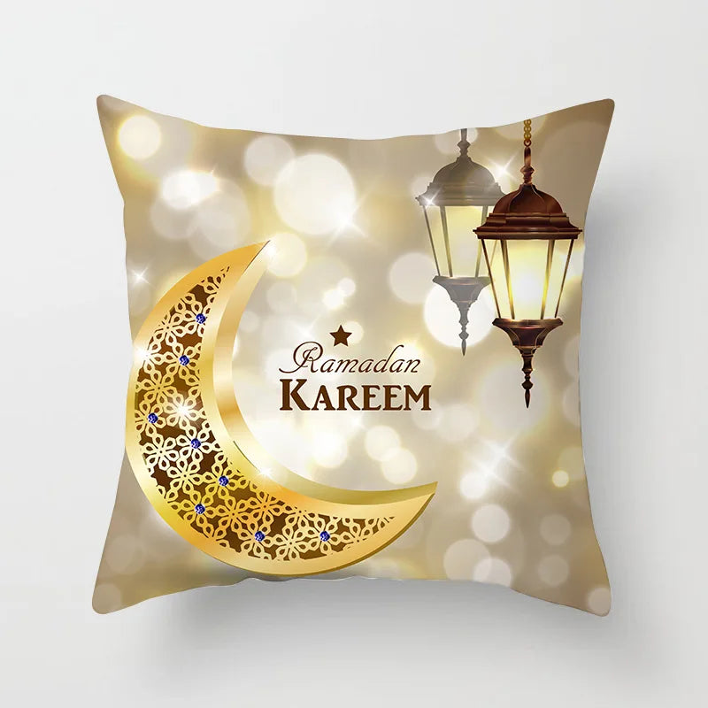 45x45cm EID MUBARAK Cushion Cover Ramadan Decoration for Home Islam Muslim Pillowcase Eid Al Adha Ramadan Kareem Gifts XJ0165