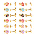 Waterproof Anti-Allergy Flower Women Children Kids Screw Back Stud Earring Fashion 18K Gold Plated Stainless Steel Earrings