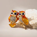 Brooch Owl Shape Rhinestone Covered Crystal Beauty Brooch Pin Scarves Shawl Clip for Women Ladies
