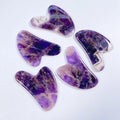 Huiying Heart Guasha Board Massage Crystal Stone Amethyst Handmade Scraping Gua Sha