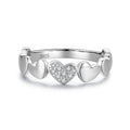 Hainon 925 Sterling Silver Ring Heart Shiny Zircon Micro Inlaid Rings Women Valentine's Day Jewelry Wholesale 2022